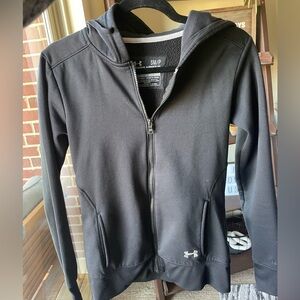Black zip up under armour sweatshirt